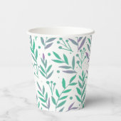 Gobelets En Papier Pastel aquarelle branches pourpre et vert (Verso)