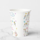 Gobelets En Papier Pastel arc-en-ciel unicorne magie un anniversaire (Droite)