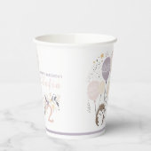 Gobelets En Papier Pastel Boho Hedgehog et Balloons Anniversaire (Gauche)