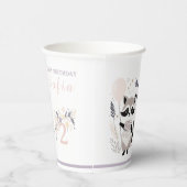 Gobelets En Papier Pastel Boho Raccoon et Ballons Anniversaire (Droite)