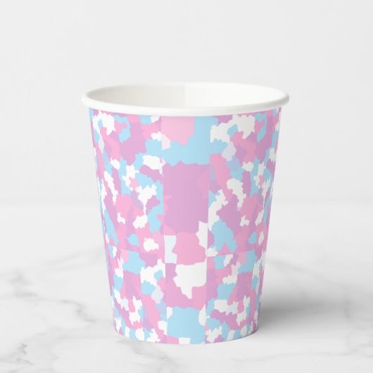 Gobelets En Papier Pastel Camouflage Motif d'art Abstrait (Gauche)