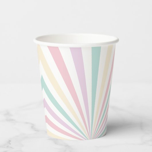 Gobelets En Papier Pastel Colours Stripes Anniversaire de enfant de c (Verso)