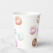 Gobelets En Papier Pastel Donut Star arrose Script Anniversaire (Gauche)
