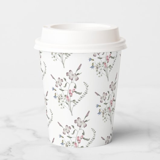 Gobelets En Papier Pastel Fleurs sauvages (Verso)