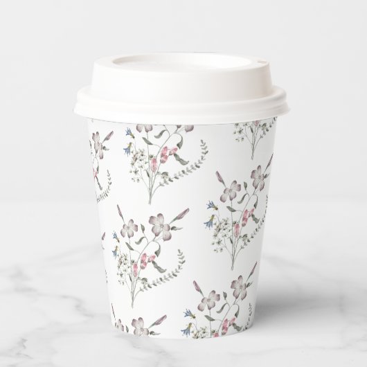 Gobelets En Papier Pastel Fleurs sauvages (Recto)