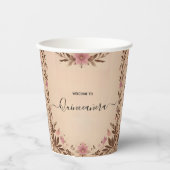 Gobelets En Papier Pastel Font Dusty Glam Rose Gold Quinceanera (Recto)