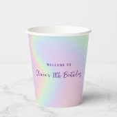 Gobelets En Papier Pastel Iridescente Balloon Arch Coupes de papier d (Verso)