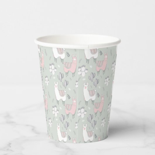 Gobelets En Papier Pastel Llama Motif (Droite)