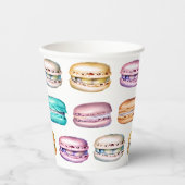 Gobelets En Papier Pastel Macaron Cookie Thème Anniversaire (Recto)