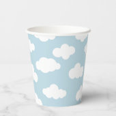 Gobelets En Papier Pastel Nuages Bébé Esthétique Bleu Et Blanc (Verso)