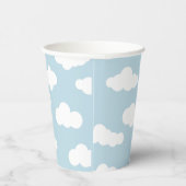 Gobelets En Papier Pastel Nuages Bébé Esthétique Bleu Et Blanc (Droite)
