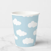 Gobelets En Papier Pastel Nuages Bébé Esthétique Bleu Et Blanc (Recto)