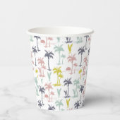 Gobelets En Papier Pastel Palm Tree by the Beach Motif (Verso)