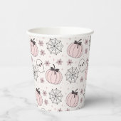 Gobelets En Papier Pastel Pink Halloween Motif sans couture (Gauche)