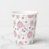 Gobelets En Papier Pastel Pink Halloween Motif sans couture (4) (Verso)