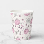 Gobelets En Papier Pastel Pink Halloween Motif sans couture (4) (Gauche)