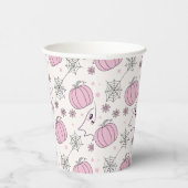 Gobelets En Papier Pastel Pink Halloween Motif sans couture (4) (Droite)