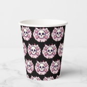 Gobelets En Papier Pastel Pink Skull and Crossbones (Recto)