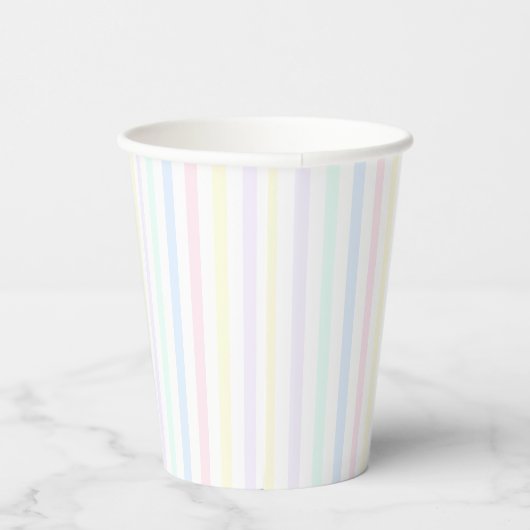 Gobelets En Papier Pastel Rainbow Candy Stripe Retro (Droite)
