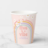 Gobelets En Papier Pastel rainbow Five est un Vibe 5e anniversaire (Recto)