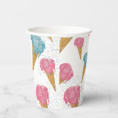 Gobelets En Papier Pastel Retro Aquarelle Crème glacée et arrosages (Droite)