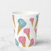 Gobelets En Papier Pastel Retro Aquarelle Crème glacée et arrosages (Verso)