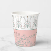 Gobelets En Papier Pastel Rose Et Turquoise (Recto)