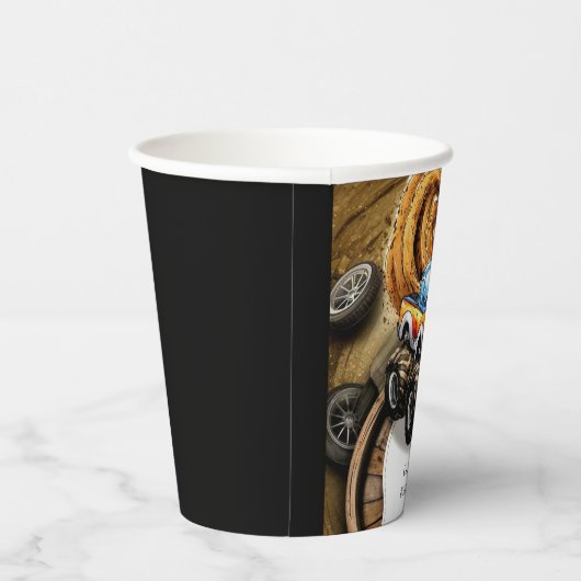 Gobelets En Papier Pastel Track Monster Truck Anniversaire (Droite)