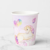 Gobelets En Papier Pastel Unicorn Et Ballons Anniversaire (Verso)