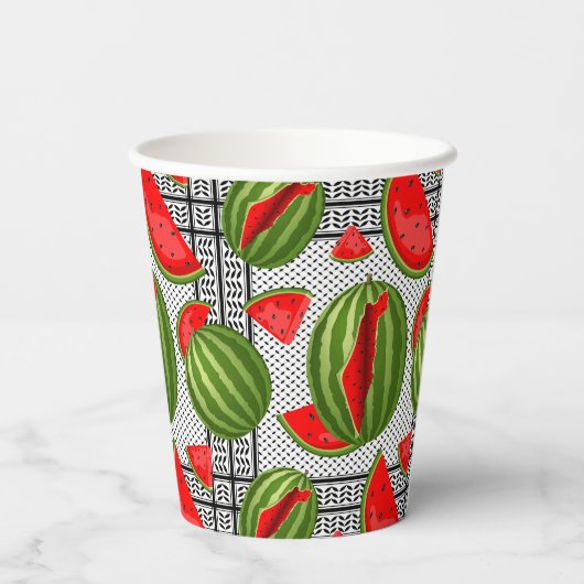 Gobelets En Papier Pastèque Palestine - Slice (Verso)