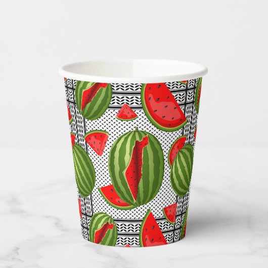 Gobelets En Papier Pastèque Palestine - Slice (Gauche)