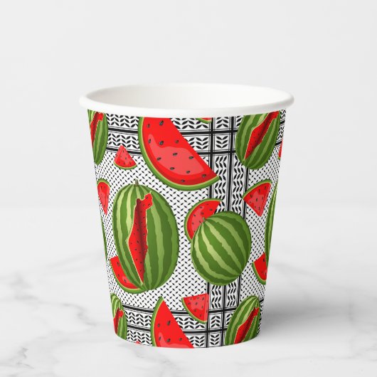 Gobelets En Papier Pastèque Palestine - Slice (Recto)