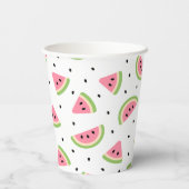 Gobelets En Papier Pastèque rose, Graines de pastèque, Motif d'été (Verso)