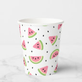 Gobelets En Papier Pastèque rose, Graines de pastèque, Motif d'été (Recto)