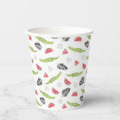 Gobelets En Papier Pastèque tropicale et Motif de crocodile (Recto)