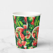 Gobelets En Papier pastèques, chaux, feuilles de pastèque, petite cha (Droite)