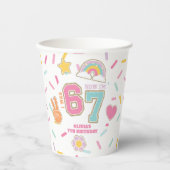 Gobelets En Papier Patch Preppy I was SIX now I'm SEVEN 7th Birthday (Recto)