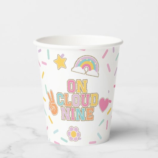 Gobelets En Papier Patch Preppy On Cloud Nine 9e Anniversaire (Recto)
