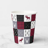 Gobelets En Papier Patchwork de Buffalo Rustique Plaid Rouge Blanc No (Gauche)