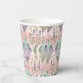 Gobelets En Papier Patchwork floral aquarelle (Droite)
