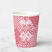 Gobelets En Papier Patchwork rouge et blanc rustique (Droite)