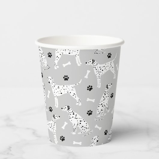 Gobelets En Papier Pâtes et os dalmatiens (Verso)