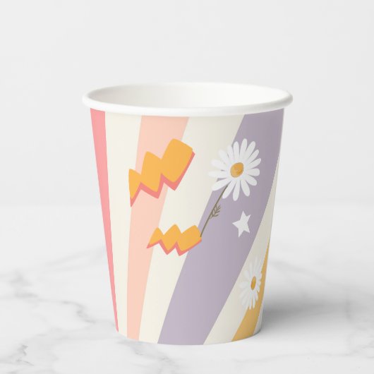 Gobelets En Papier Patinage à rouleaux Retro Super fille Anniversaire (Verso)