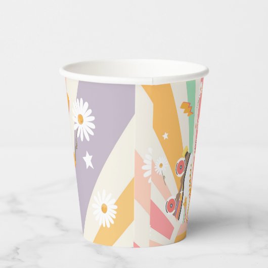 Gobelets En Papier Patinage à rouleaux Retro Super fille Anniversaire (Droite)