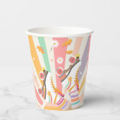 Gobelets En Papier Patinage à rouleaux Retro Super fille Anniversaire (Recto)