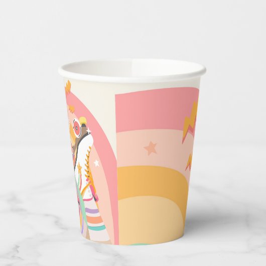 Gobelets En Papier Patinage à rouleaux Retro Super fille Anniversaire (Gauche)