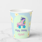 Gobelets En Papier Patinage à rouleaux rétroactif Bonne fête d'annive (Verso)