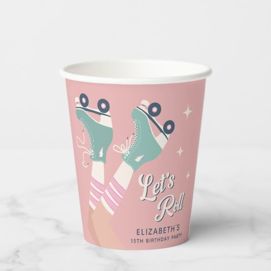 Gobelets En Papier Patinage à roulettes fête d'anniversaire (Verso)