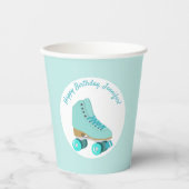 Gobelets En Papier Patinage turquoise Graphic Roller Patinage à thème (Recto)