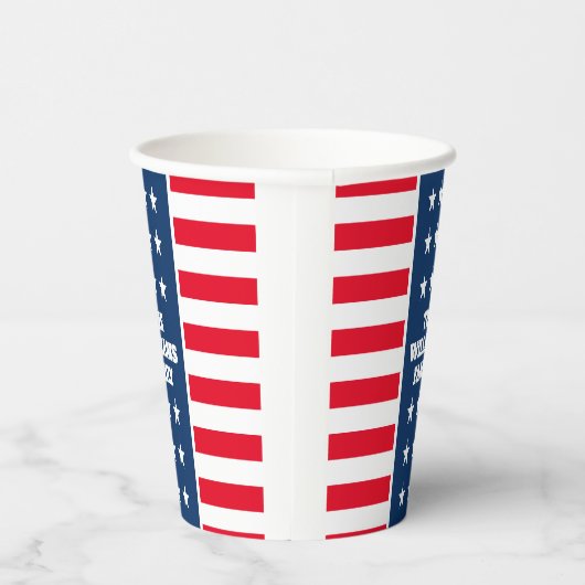 Gobelets En Papier Patriotique 4 juillet fête étoiles & rayures perso (Droite)